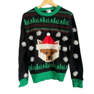 Spencer's Xmas Pom Poms Black Green White RED FOX